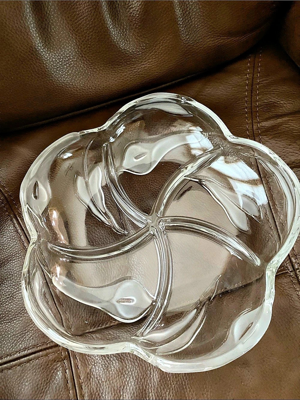 Mikasa Flair Calla Lily Divided Relish Dish Clear Glass